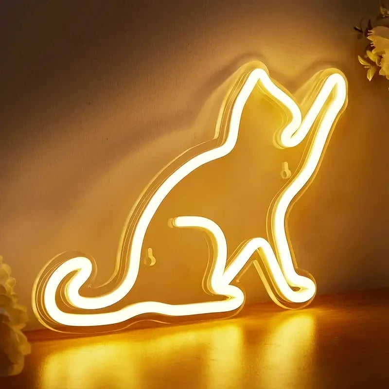 Cat LED Neon Sign for Stylish Home Décor - Perfect Cat Neon Sign for Pet Lovers